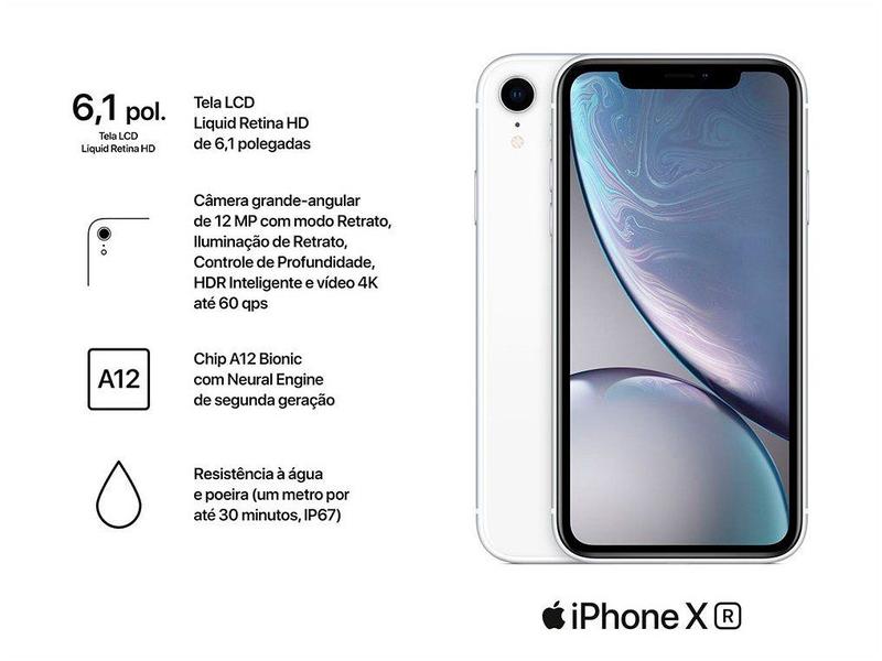 iPhone XR Apple 128GB Branco 6,1” 12MP iO - iPhone - Magazine Luiza